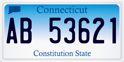 CT license plate AB53621