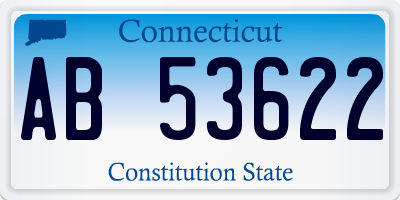 CT license plate AB53622