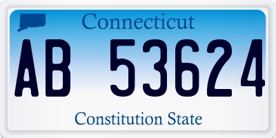 CT license plate AB53624