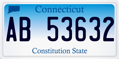 CT license plate AB53632