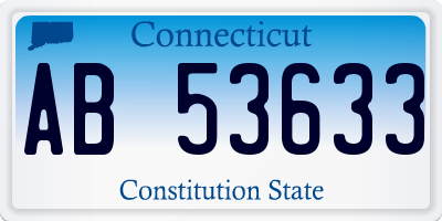 CT license plate AB53633