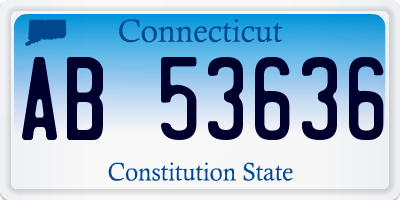 CT license plate AB53636