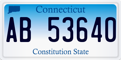 CT license plate AB53640