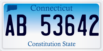 CT license plate AB53642