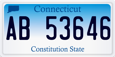 CT license plate AB53646