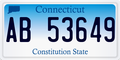 CT license plate AB53649