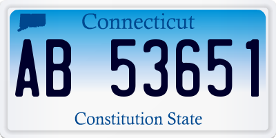 CT license plate AB53651