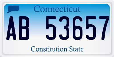 CT license plate AB53657