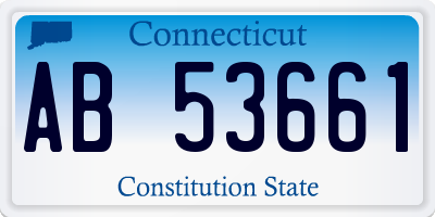 CT license plate AB53661