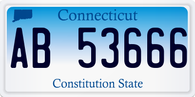 CT license plate AB53666