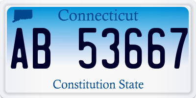 CT license plate AB53667