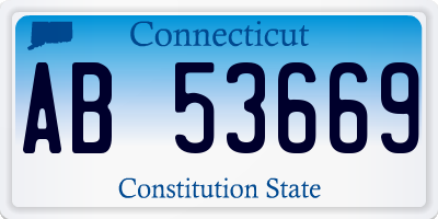 CT license plate AB53669