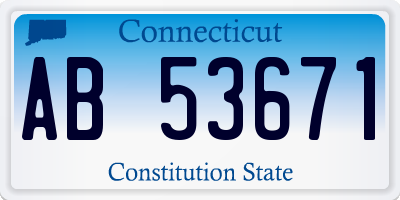 CT license plate AB53671