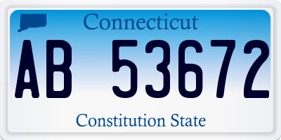 CT license plate AB53672