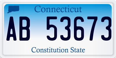 CT license plate AB53673