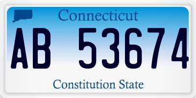 CT license plate AB53674