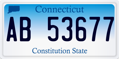 CT license plate AB53677