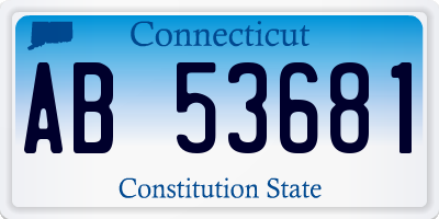 CT license plate AB53681