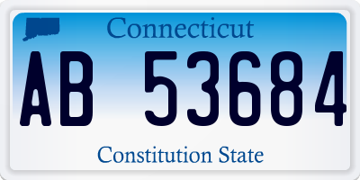 CT license plate AB53684