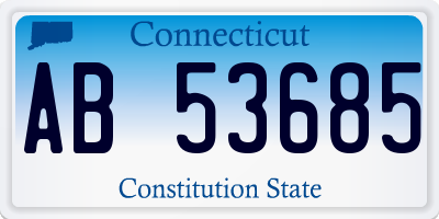 CT license plate AB53685