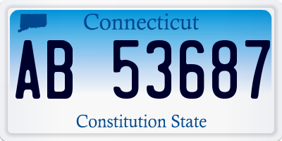 CT license plate AB53687