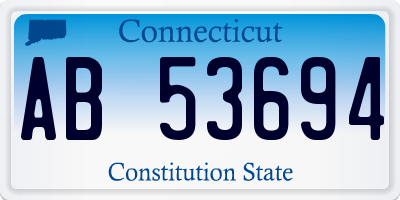 CT license plate AB53694