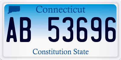 CT license plate AB53696