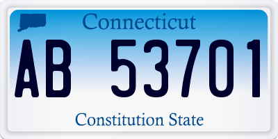 CT license plate AB53701