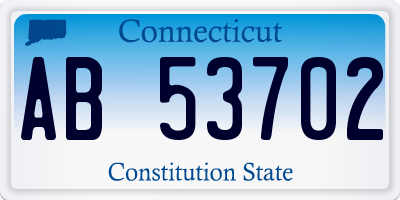 CT license plate AB53702