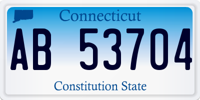 CT license plate AB53704