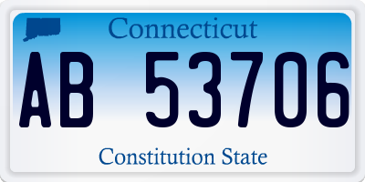 CT license plate AB53706
