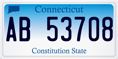 CT license plate AB53708