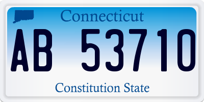 CT license plate AB53710