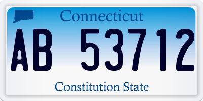 CT license plate AB53712