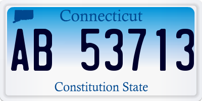 CT license plate AB53713