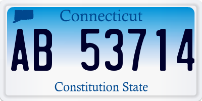 CT license plate AB53714