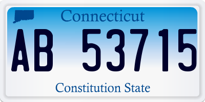 CT license plate AB53715