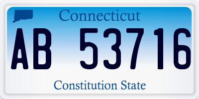 CT license plate AB53716