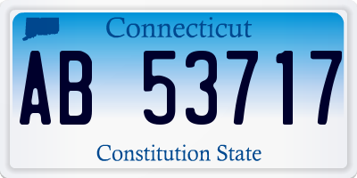 CT license plate AB53717