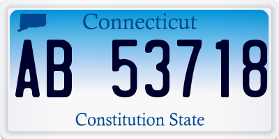 CT license plate AB53718