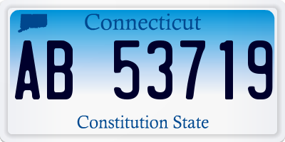 CT license plate AB53719