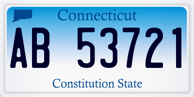 CT license plate AB53721