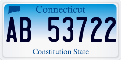 CT license plate AB53722