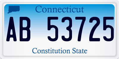 CT license plate AB53725
