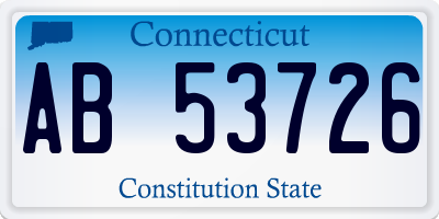 CT license plate AB53726