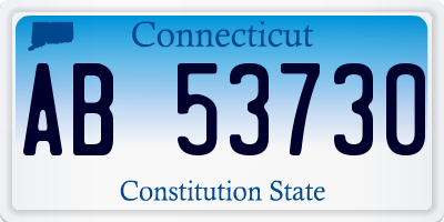 CT license plate AB53730