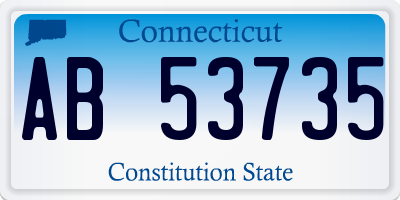 CT license plate AB53735