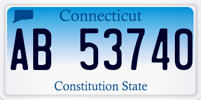 CT license plate AB53740