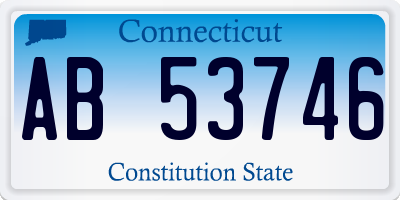 CT license plate AB53746