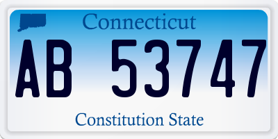 CT license plate AB53747